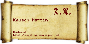 Kausch Martin névjegykártya